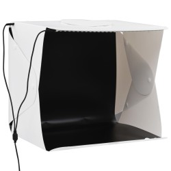 vidaXL LED-Lichtbox für Fotostudio Klappbar 40×34×37 cm Plastik Weiß 