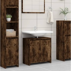 vidaXL Badschrank Räuchereiche 60x33x61 cm Holzwerkstoff