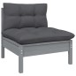 vidaXL 8-tlg. Garten-Lounge-Set mit Kissen Grau Massivholz Kiefer vidaXL 8-tlg. Garten-Lounge-Set mit Kissen Grau Massivholz Kiefer