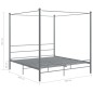 vidaXL Himmelbett Grau Metall 180x200 cm vidaXL Himmelbett Grau Metall 180x200 cm