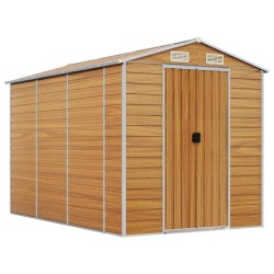 vidaXL Gerätehaus Hellbraun 191x300x198 cm Verzinkter Stahl