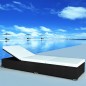 Sonnenliegen mit Auflage 2 Stk. Poly Rattan Schwarz Sonnenliegen mit Auflage 2 Stk. Poly Rattan Schwarz