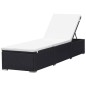 Sonnenliegen mit Auflage 2 Stk. Poly Rattan Schwarz Sonnenliegen mit Auflage 2 Stk. Poly Rattan Schwarz