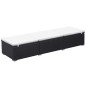 Sonnenliegen mit Auflage 2 Stk. Poly Rattan Schwarz Sonnenliegen mit Auflage 2 Stk. Poly Rattan Schwarz