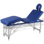 Massagetisch mit Aluminiumrahmen, faltbar 4 Zonen Blau Massagetisch mit Aluminiumrahmen, faltbar 4 Zonen Blau