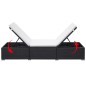 Sonnenliegen mit Auflage 2 Stk. Poly Rattan Schwarz Sonnenliegen mit Auflage 2 Stk. Poly Rattan Schwarz