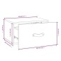 vidaXL Wand-Nachttische 2 Stk. Grau 40x29,5x22 cm vidaXL Wand-Nachttische 2 Stk. Grau 40x29,5x22 cm