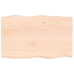 vidaXL Tischplatte 80x50x6 cm Massivholz Eiche Unbehandelt Baumkante