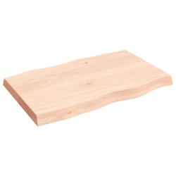 vidaXL Tischplatte 80x50x6 cm Massivholz Eiche Unbehandelt Baumkante