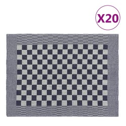 vidaXL Geschirrtücher 20 Stk. Blau und Weiß 50x70 cm Baumwolle