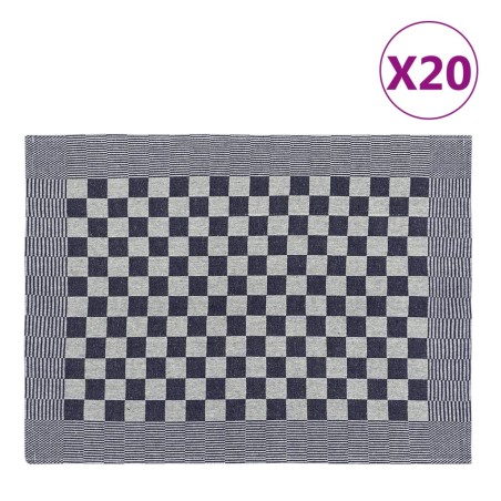 vidaXL Geschirrtücher 20 Stk. Blau und Weiß 50x70 cm Baumwolle