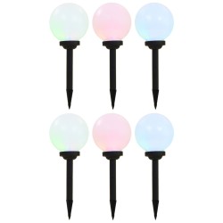 Außen-Solarlampen 6 Stk. LED Kugel 20 cm RGB