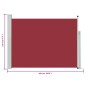 vidaXL Seitenmarkise Ausziehbar 117x500 cm Rot vidaXL Seitenmarkise Ausziehbar 117x500 cm Rot