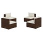 vidaXL 4-tlg. Garten-Lounge-Set mit Auflagen Poly Rattan Braun vidaXL 4-tlg. Garten-Lounge-Set mit Auflagen Poly Rattan Braun