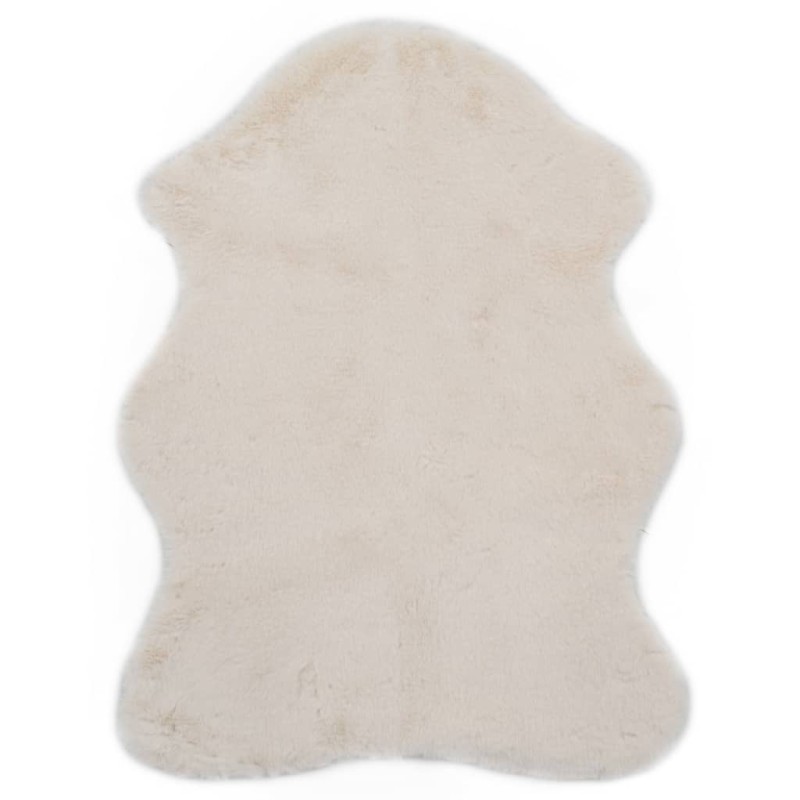 vidaXL Teppich 65x95 cm Kunstfell Creme vidaXL Teppich 65x95 cm Kunstfell Creme