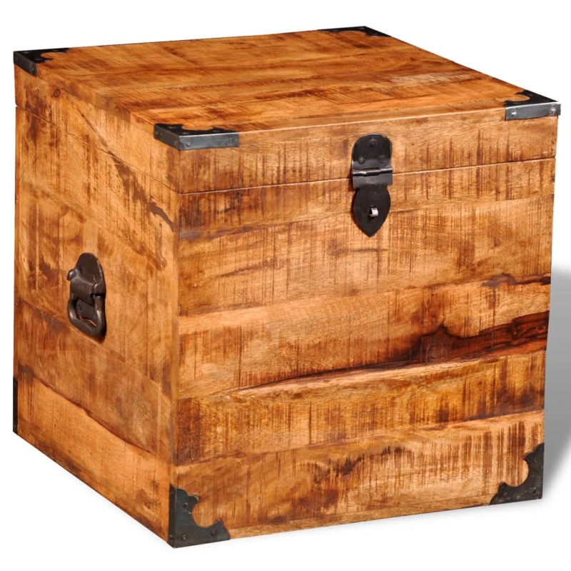 vidaXL Aufbewahrungstruhe Quadratisch Raues Mangoholz vidaXL Aufbewahrungstruhe Quadratisch Raues Mangoholz
