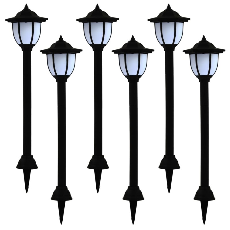 Solar-Außenleuchten 6 Stk. LED Schwarz Solar-Außenleuchten 6 Stk. LED Schwarz