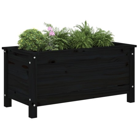 vidaXL Pflanzkübel Schwarz 82,5x40x39 cm Massivholz Kiefer