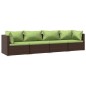 vidaXL 4-tlg. Garten-Lounge-Set mit Auflagen Poly Rattan Braun vidaXL 4-tlg. Garten-Lounge-Set mit Auflagen Poly Rattan Braun