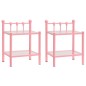 vidaXL Nachttische 2 Stk. Rosa Transparent Metall und Glas vidaXL Nachttische 2 Stk. Rosa Transparent Metall und Glas