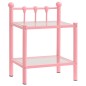 vidaXL Nachttische 2 Stk. Rosa Transparent Metall und Glas vidaXL Nachttische 2 Stk. Rosa Transparent Metall und Glas