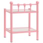 vidaXL Nachttische 2 Stk. Rosa Transparent Metall und Glas vidaXL Nachttische 2 Stk. Rosa Transparent Metall und Glas