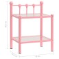 vidaXL Nachttische 2 Stk. Rosa Transparent Metall und Glas vidaXL Nachttische 2 Stk. Rosa Transparent Metall und Glas