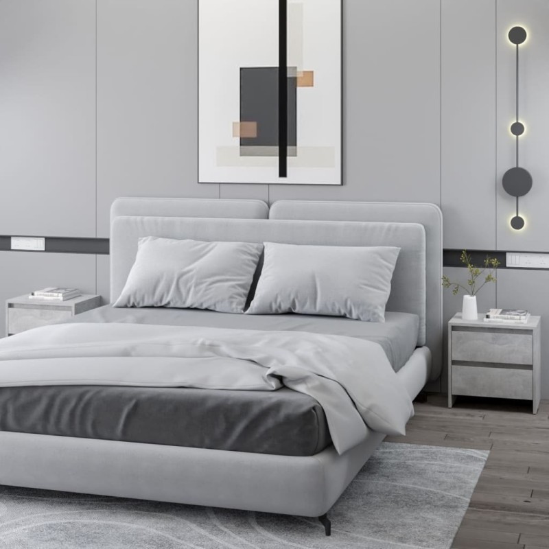 vidaXL Nachttische 2 Stk. Betongrau 45x34,5x44,5 cm Holzwerkstoff vidaXL Nachttische 2 Stk. Betongrau 45x34,5x44,5 cm Holzwerkstoff