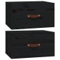vidaXL Wand-Nachttische 2 Stk. Schwarz 40x29,5x22 cm vidaXL Wand-Nachttische 2 Stk. Schwarz 40x29,5x22 cm