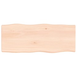 vidaXL Tischplatte 100x40x6 cm Massivholz Eiche Unbehandelt Baumkante