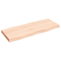 vidaXL Tischplatte 100x40x6 cm Massivholz Eiche Unbehandelt Baumkante
