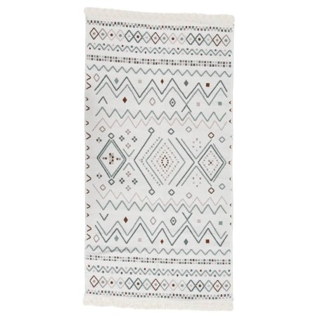 vidaXL Teppich Beige und Blau 80x150 cm Baumwolle