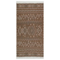 vidaXL Teppich Beige und Blau 80x150 cm Baumwolle