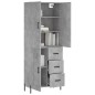 Highboard Betongrau 69,5x34x180 cm Holzwerkstoff Highboard Betongrau 69,5x34x180 cm Holzwerkstoff