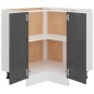 vidaXL Eckunterschrank Hochglanz-Grau 75,5x75,5x80,5 cm Holzwerkstoff vidaXL Eckunterschrank Hochglanz-Grau 75,5x75,5x80,5 cm Holzwerkstoff
