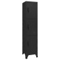 vidaXL Schließfachschrank Schwarz 38x45x180 cm Stahl vidaXL Schließfachschrank Schwarz 38x45x180 cm Stahl