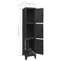 vidaXL Schließfachschrank Schwarz 38x45x180 cm Stahl vidaXL Schließfachschrank Schwarz 38x45x180 cm Stahl