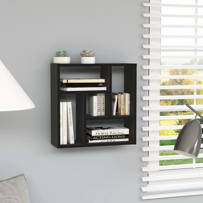 vidaXL Wandregal Schwarz 45,1x16x45,1 cm Holzwerkstoff vidaXL Wandregal Schwarz 45,1x16x45,1 cm Holzwerkstoff