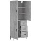 Highboard Betongrau 69,5x34x180 cm Holzwerkstoff Highboard Betongrau 69,5x34x180 cm Holzwerkstoff