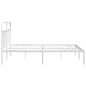 vidaXL Bettgestell mit Kopfteil Metall Weiß 200x200 cm vidaXL Bettgestell mit Kopfteil Metall Weiß 200x200 cm