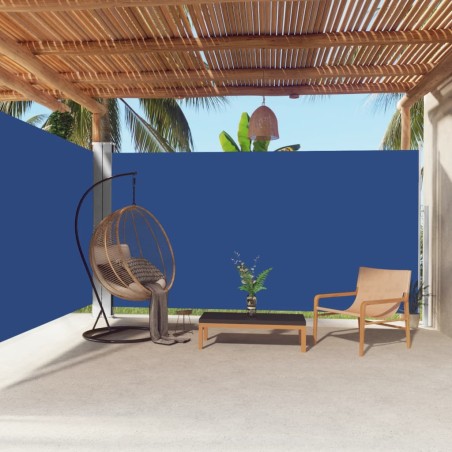 vidaXL Seitenmarkise Ausziehbar Blau 200x600 cm