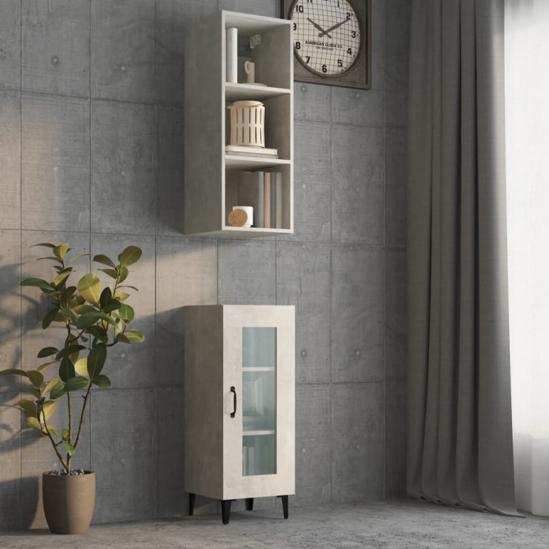 vidaXL Wandschrank Betongrau 34,5x32,5x90 cm Holzwerkstoff vidaXL Wandschrank Betongrau 34,5x32,5x90 cm Holzwerkstoff