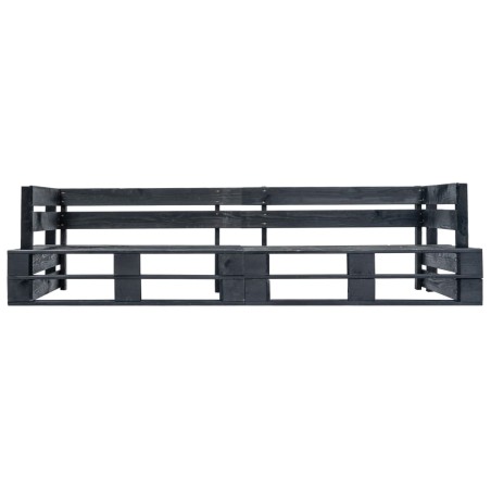 vidaXL Garten-Palettensofa 2-Sitzer Schwarz Holz