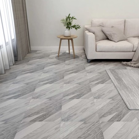 vidaXL PVC-Fliesen Selbstklebend 55 Stk. 5,11 m² Grau Gestreift