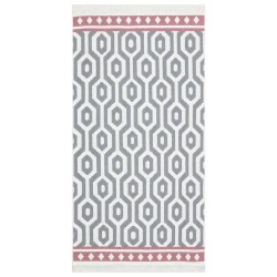 vidaXL Teppich Grau 80x150 cm Baumwolle