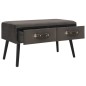 Bank mit Schubladen 80 cm Grau Samt Bank mit Schubladen 80 cm Grau Samt