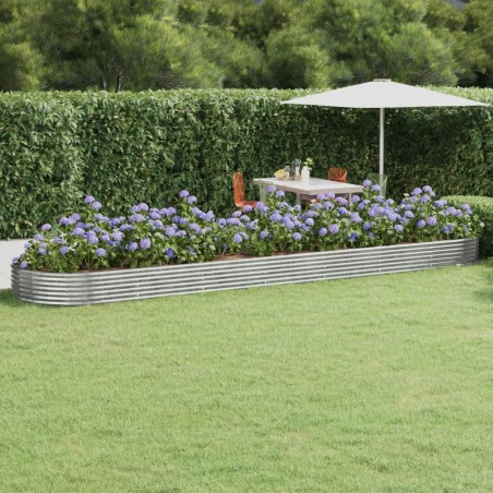 vidaXL Hochbeet Pulverbeschichteter Stahl 600x140x36 cm Anthrazit