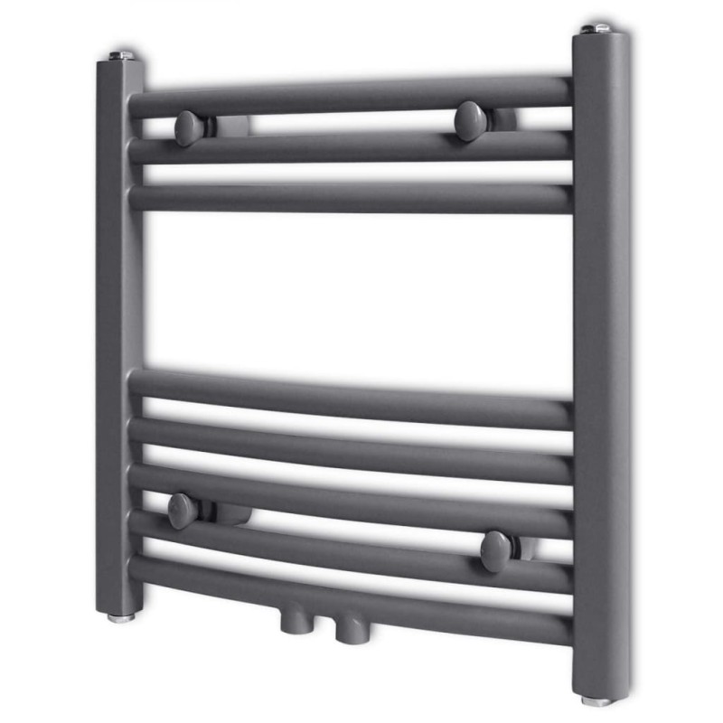 Handtuchheizkörper Warmwasser Gebogen Grau 480x480 mm Handtuchheizkörper Warmwasser Gebogen Grau 480x480 mm