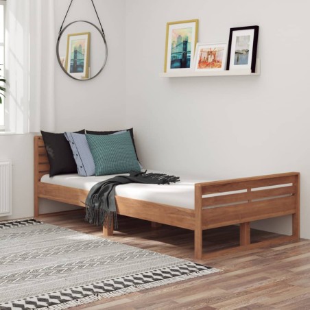 vidaXL Massivholzbett Teak 100x200 cm