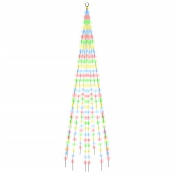 vidaXL LED-Weihnachtsbaum für Fahnenmast Mehrfarbig 310 LEDs 300 cm
